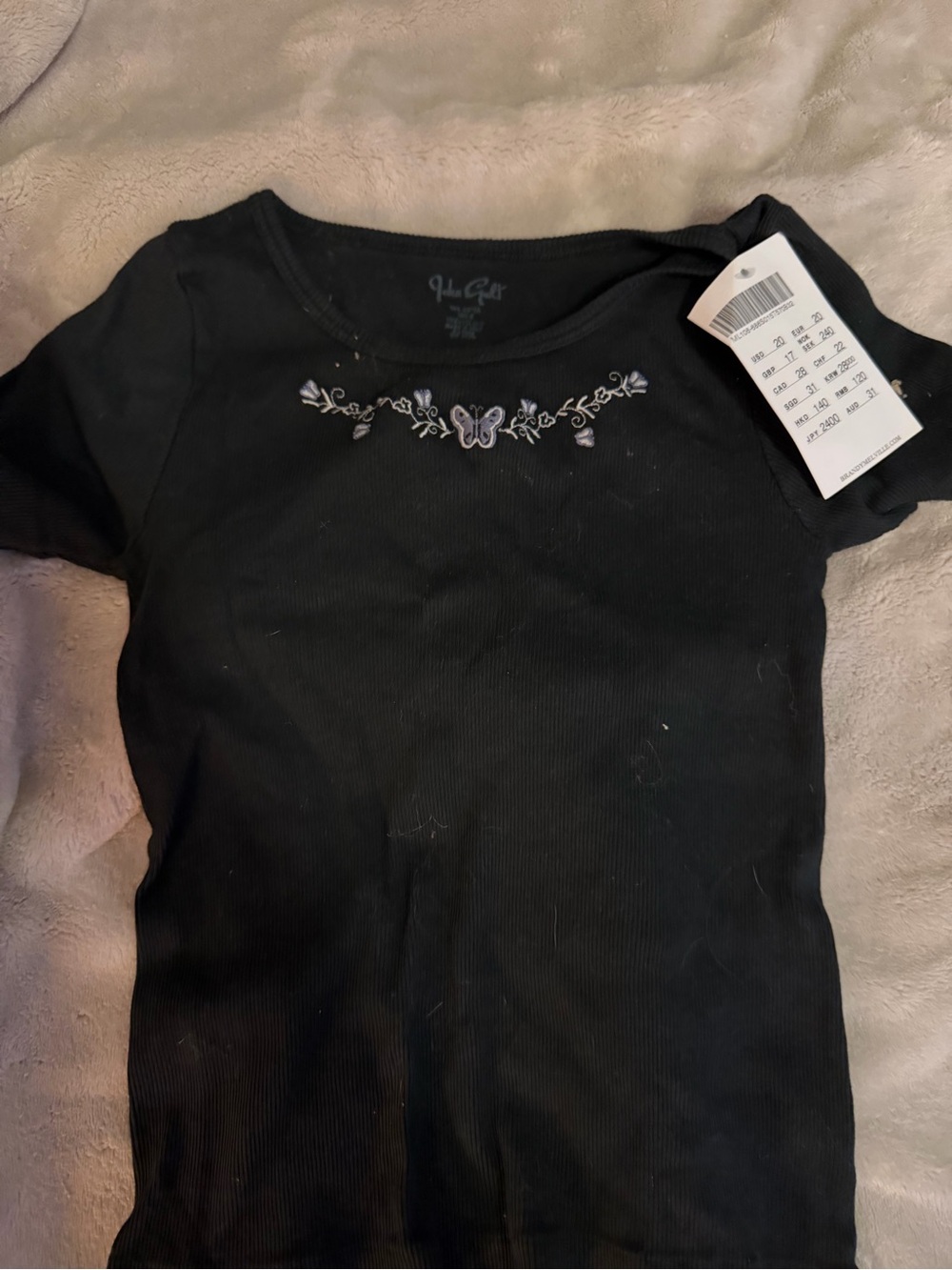 Brandy Melville- butterfly black tee